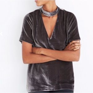 Madewell velvet choker top